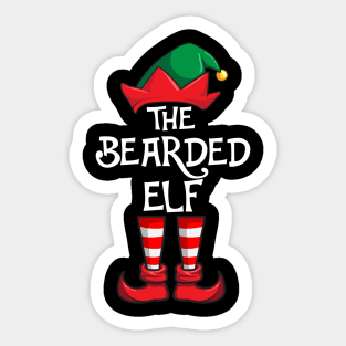 Bearded Elf Matching Family Christmas Sticker